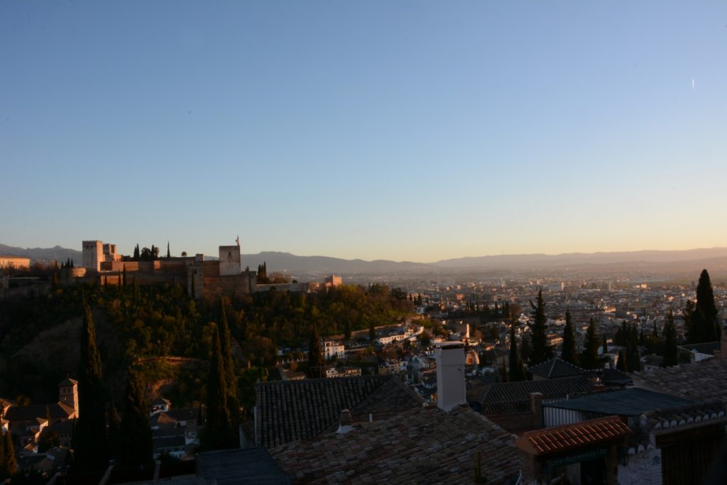 Sunset view of the Alhambra