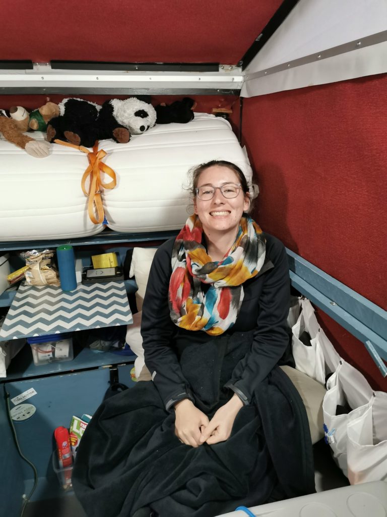 Inside of the camper truck