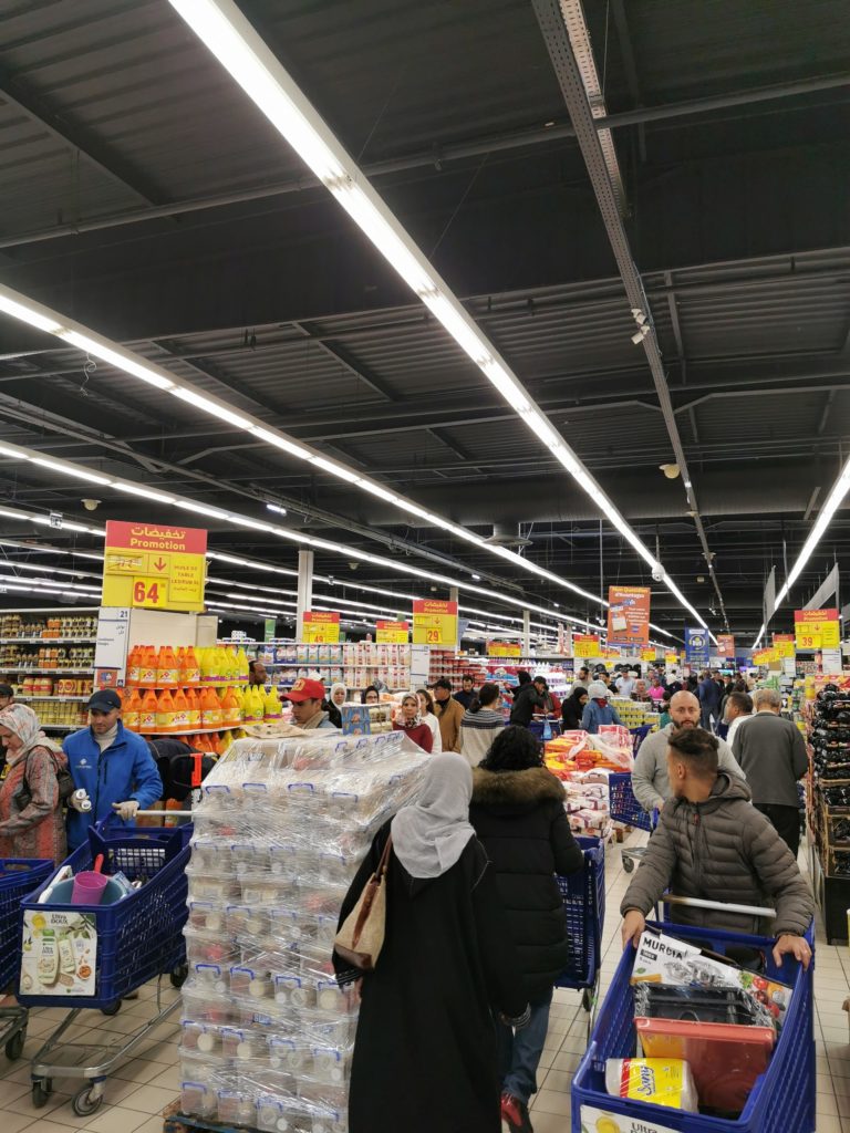 Crowded supermarket