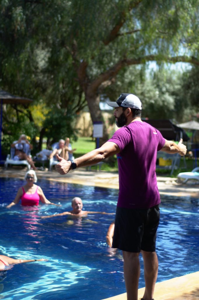The staff organised a session of Aquafit