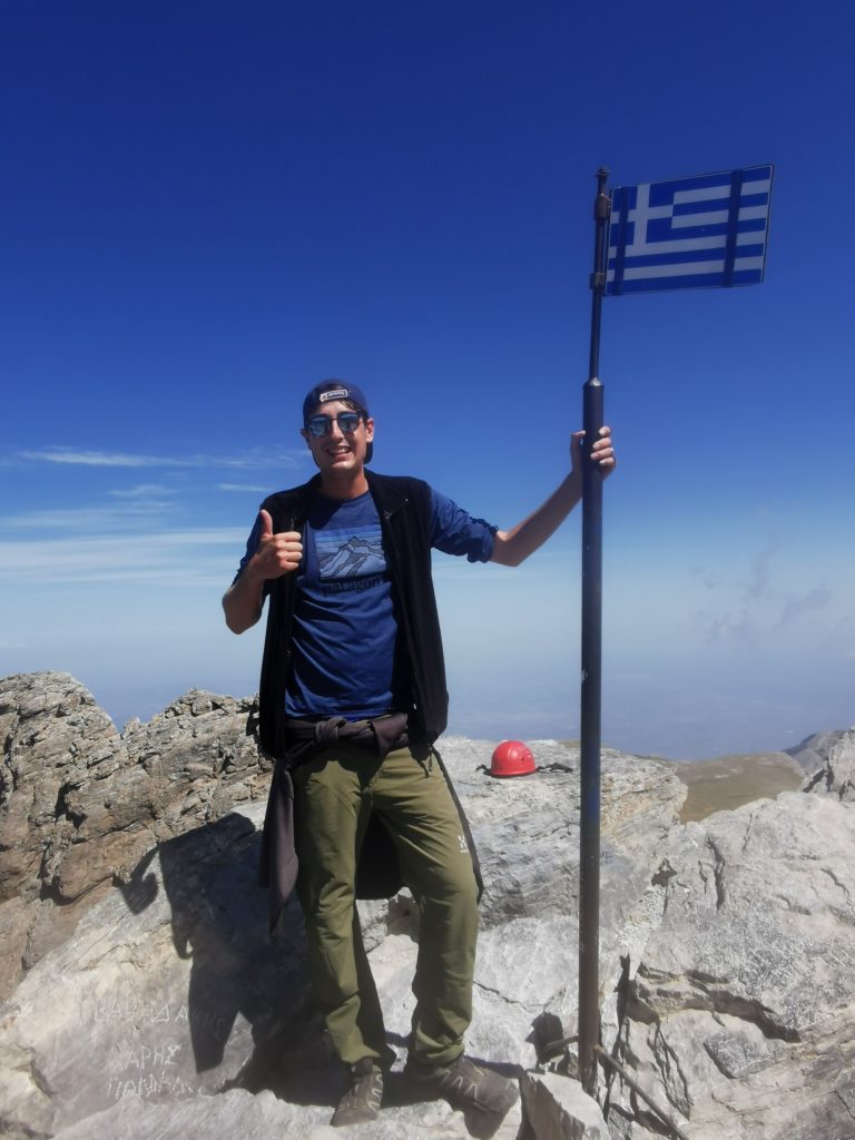 At the top